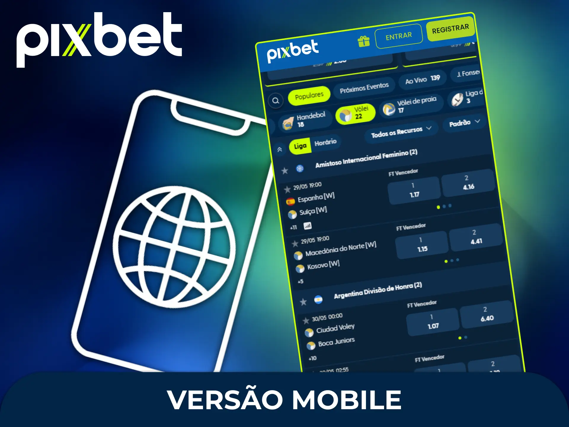 Acesse a versão mobile do site Pixbet para apostar e jogar no cassino pelo navegador do celular.