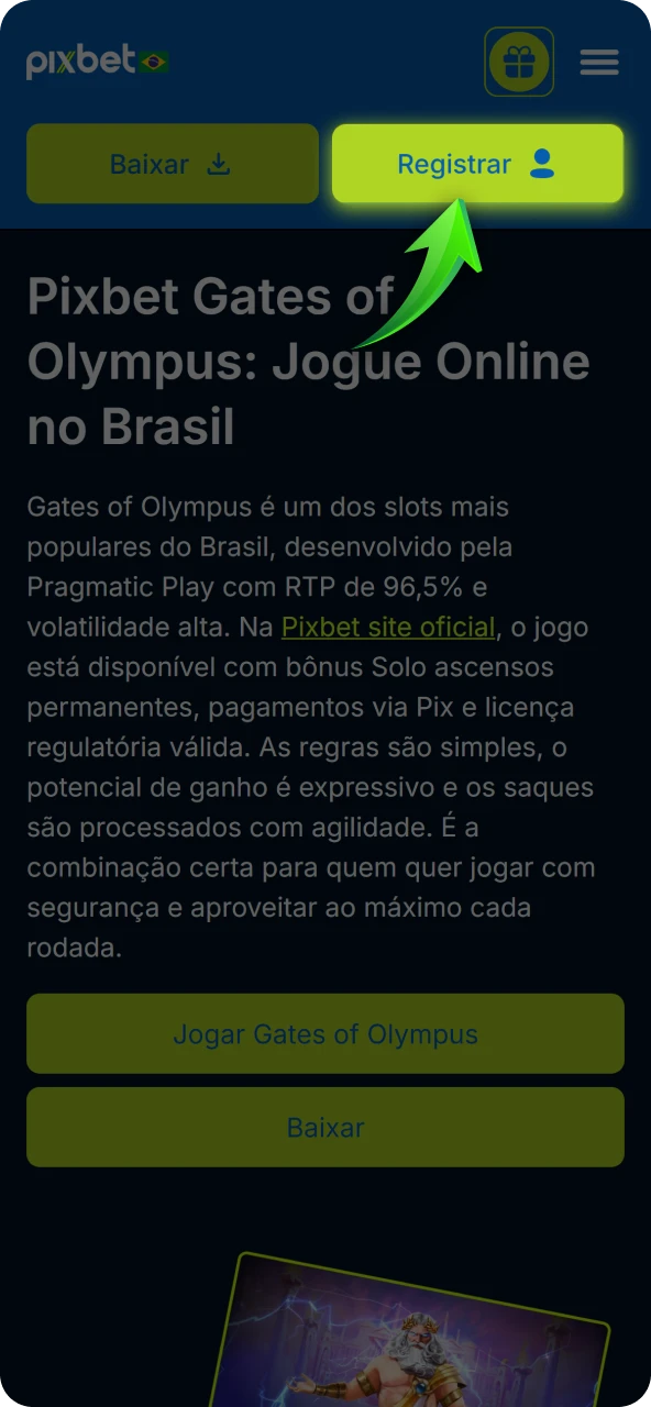 Acesse o formulário de cadastro na plataforma oficial para criar a sua conta de jogador de forma rápida.