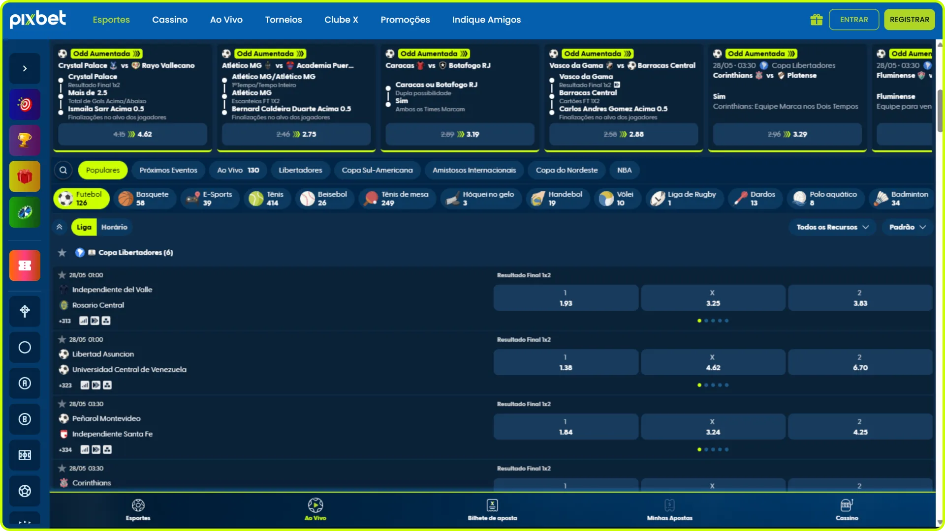 Faça suas apostas esportivas no site oficial da Pixbet Brasil com ótimas odds.