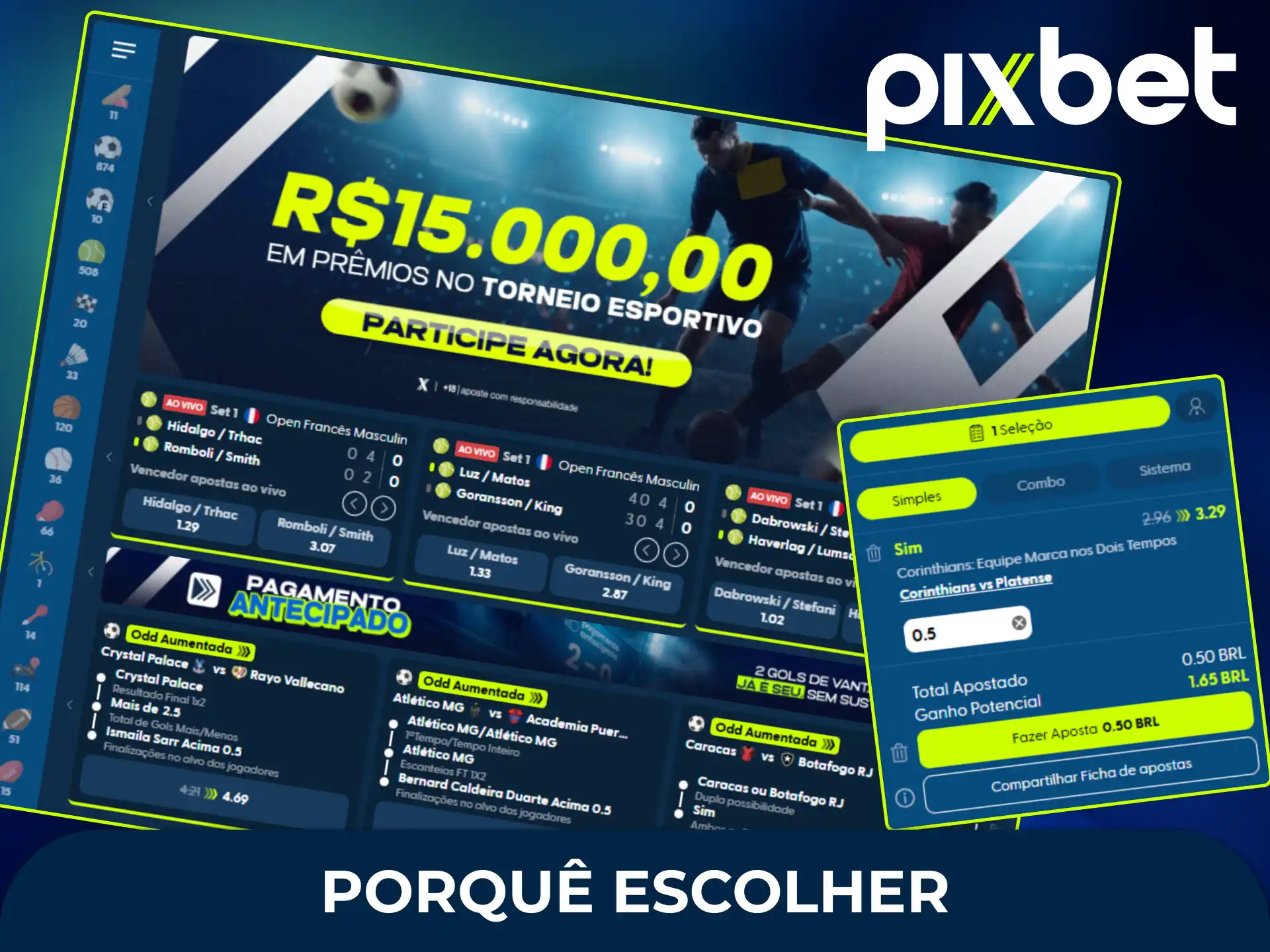 Escolha a Pixbet Brasil para realizar suas apostas esportivas e jogos de cassino com total segurança.