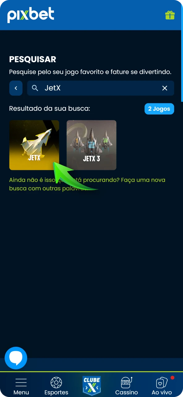 Abra o JetX na seção Casino procurando pelo jogo no catálogo para começar a testar seus reflexos e multiplicar seus ganhos.