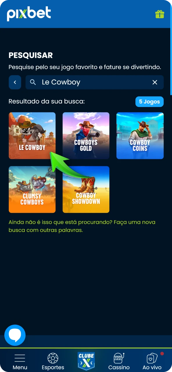 Acesse o jogo na seção cassino localizando o título no catálogo para iniciar a sua diversão.