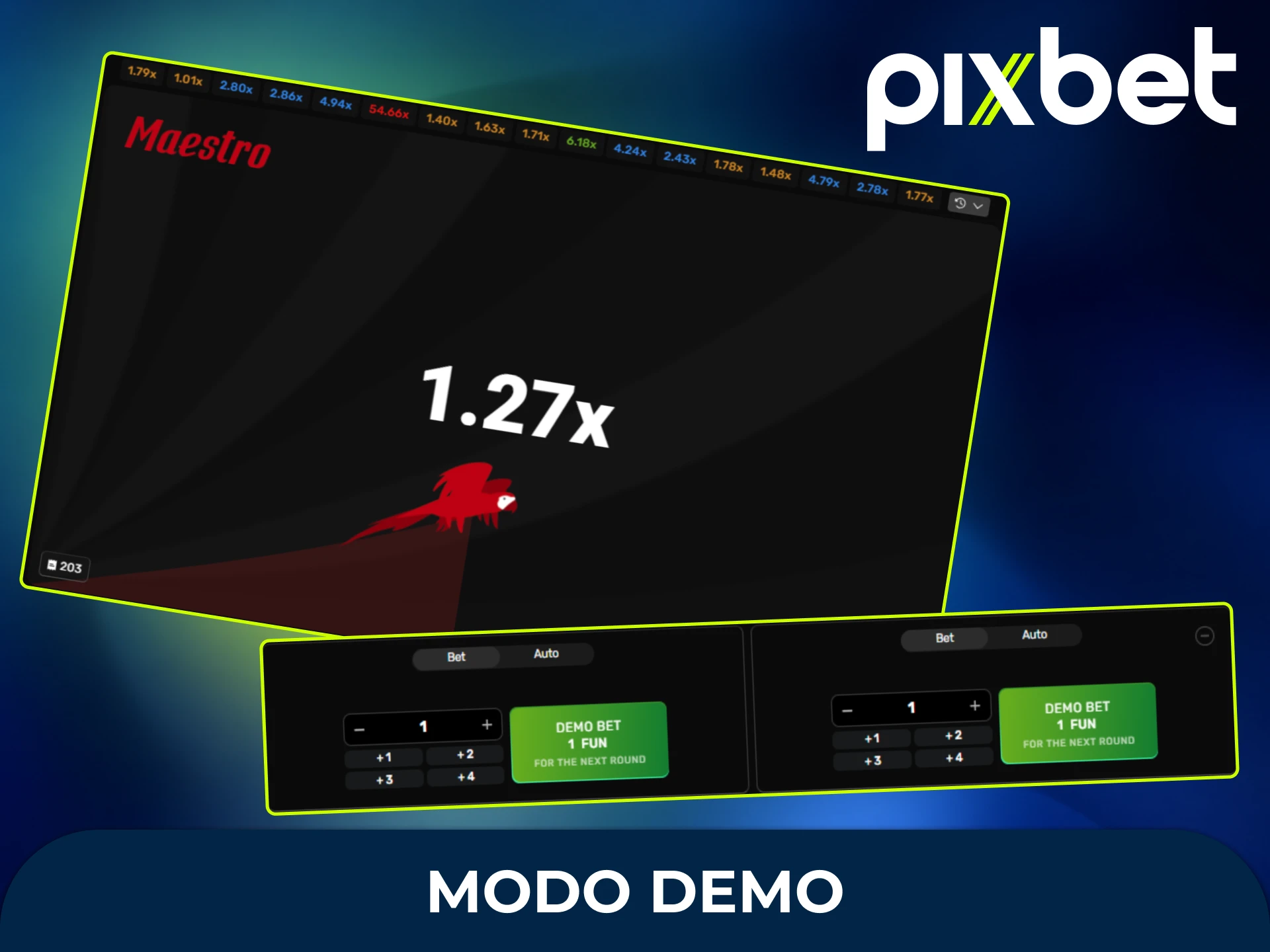 Explore o modo demo do Maestro e jogue gratuitamente para treinar suas estratégias e conhecer o funcionamento do jogo sem arriscar seu saldo.